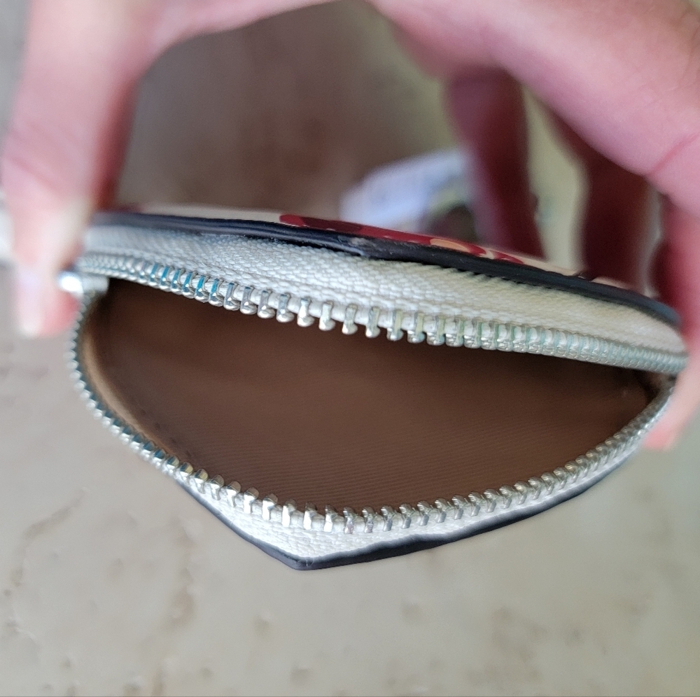 Coach Heart Shaped Coin Pouch Bag Charm With Cherries- NWT - Picture 5 of 11